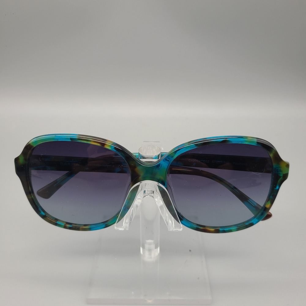 Carfia CA2024 C02 Blue Green Tortoise Polarized Oval Sunglasses 57-17-145
